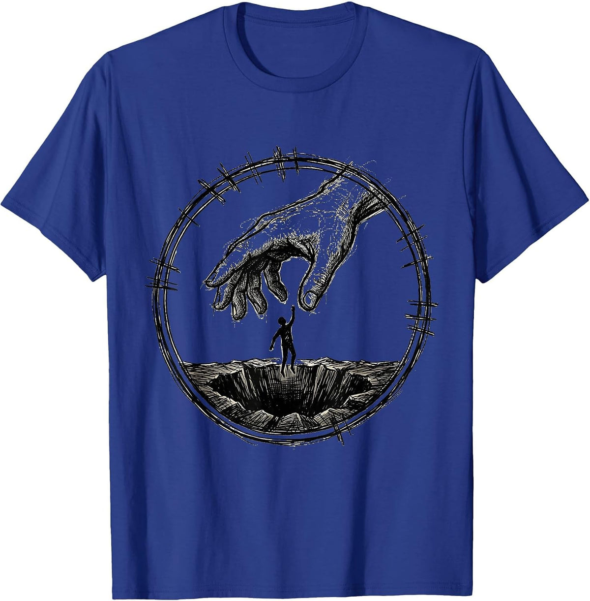 Social Worker Helping Hand Graphic Design T-Shirt - Royal Blue