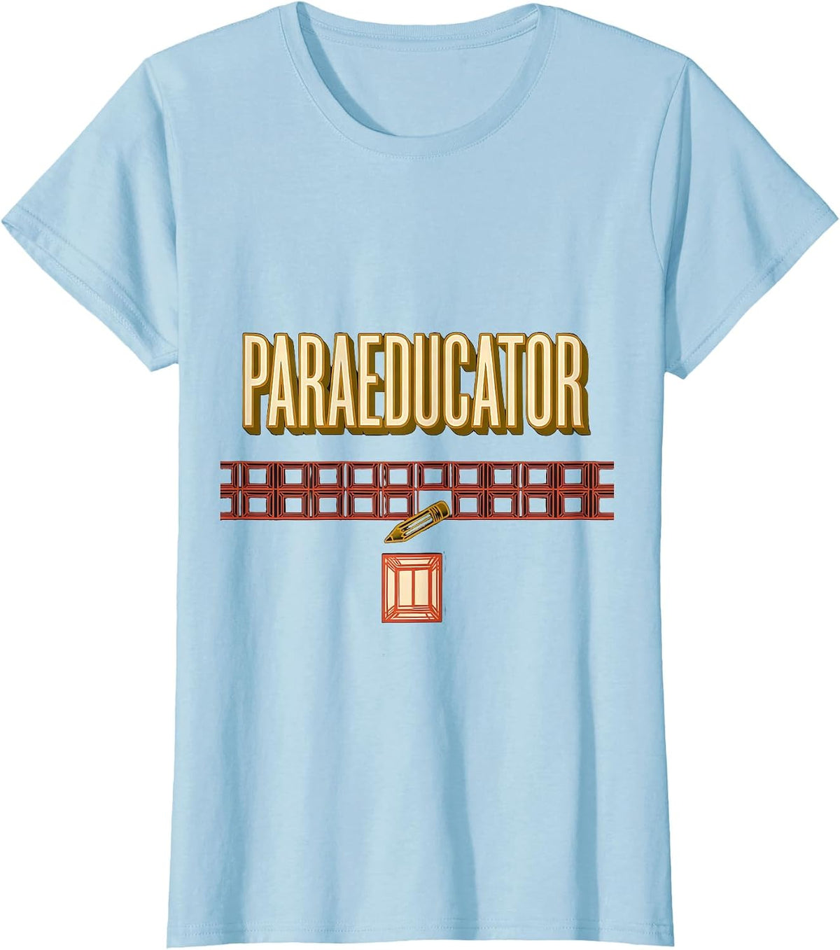 Women's Paraeducator Sign Painter Showcard Teacher Aide School T-Shirt - Baby Blue