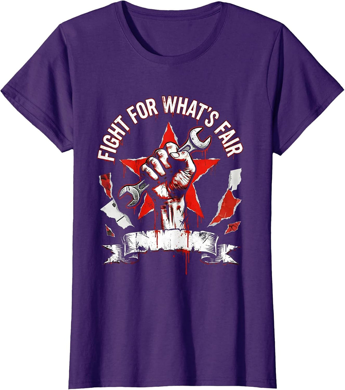 Women's Fight for Whats Fair Equal Rights Labor Day Design T-Shirt - Purple