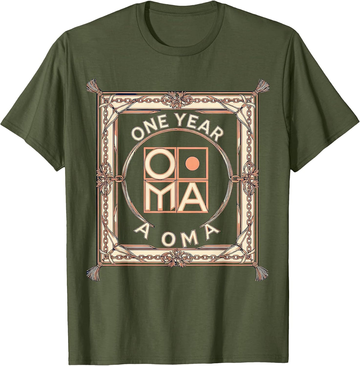 One Year A Oma Grandma Matching Birthday Family Keepsake T-Shirt - Olive Green