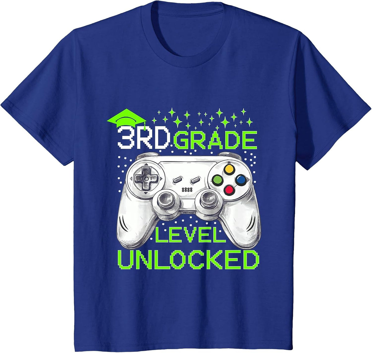 Back to School 3rd Grade Level Unlocked Gamer Boys Kids T-Shirt - Royal Blue