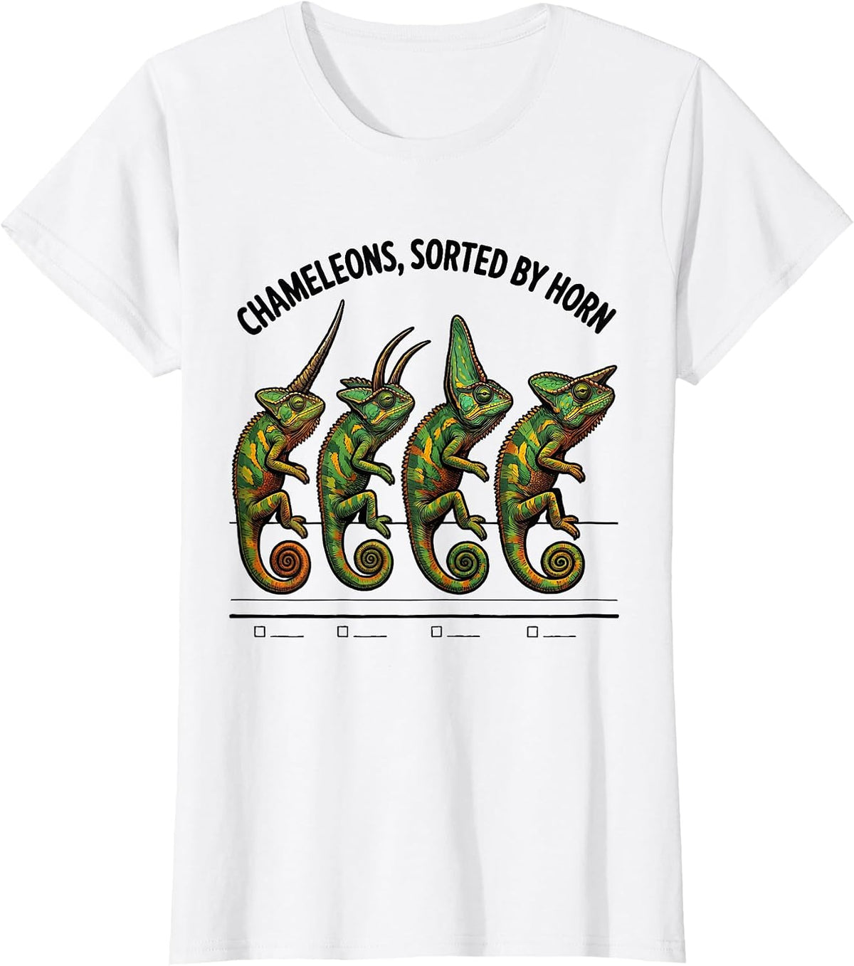 Chameleons, Sorted By Horn Funny Reptile Lover Pet Owner T-Shirt - White