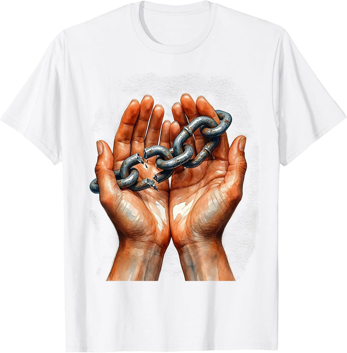 Social Worker Broken Chain Repair Graphic Design T-Shirt - White