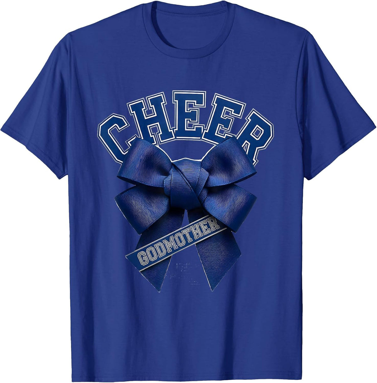 Men's Cheer Godmother Coquette Bow Sport Cheerleader Team Spirit T-Shirt - Royal Blue