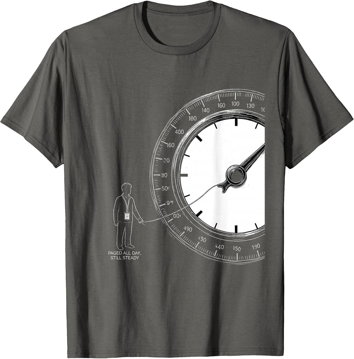Paged All Day, Still Steady Funny Paraprofessional Para Life T-Shirt - Asphalt Grey