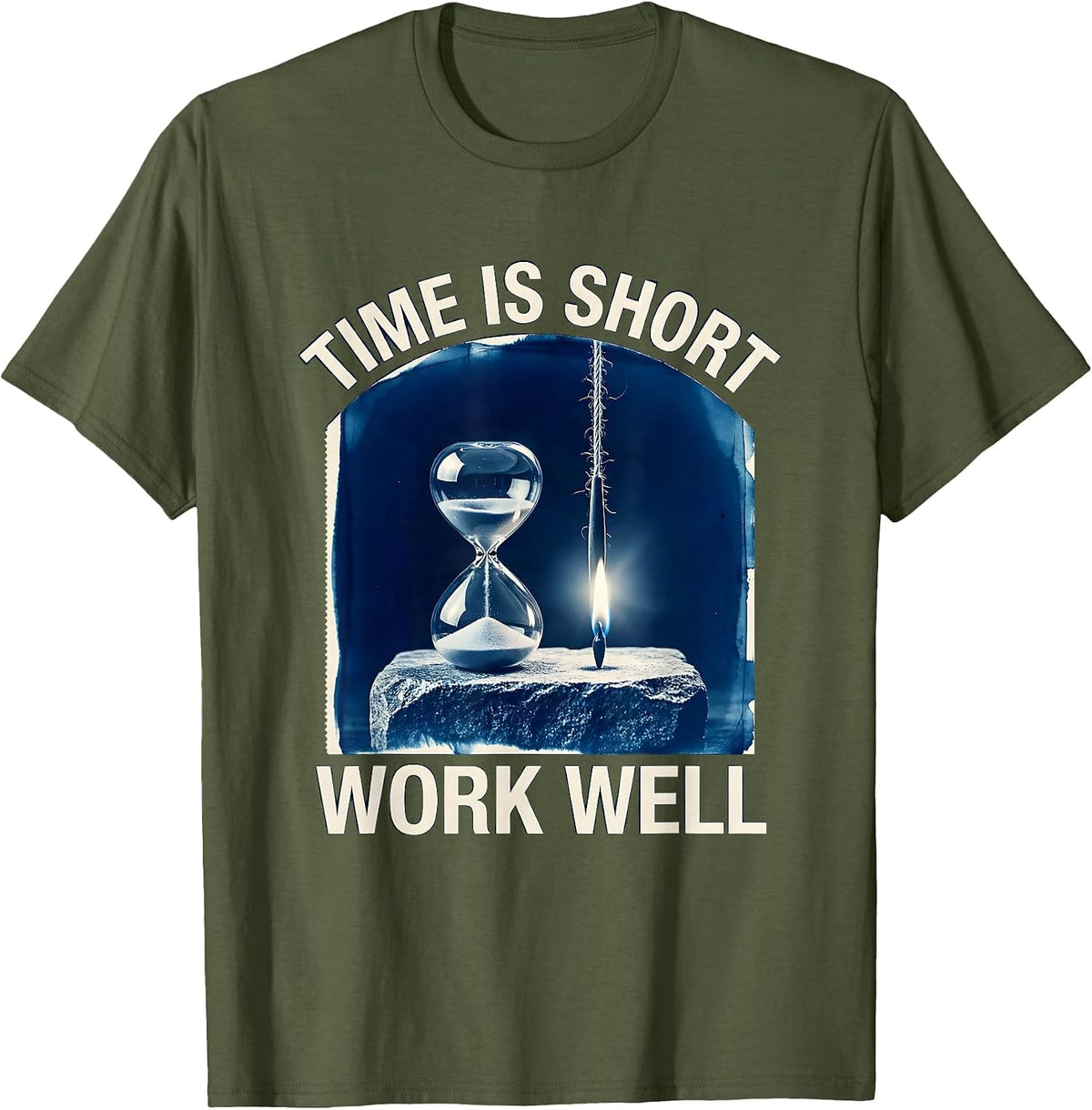 Men's Time Is Short Work Well Masonic Freemason Fraternal Pride T-Shirt - Olive Green