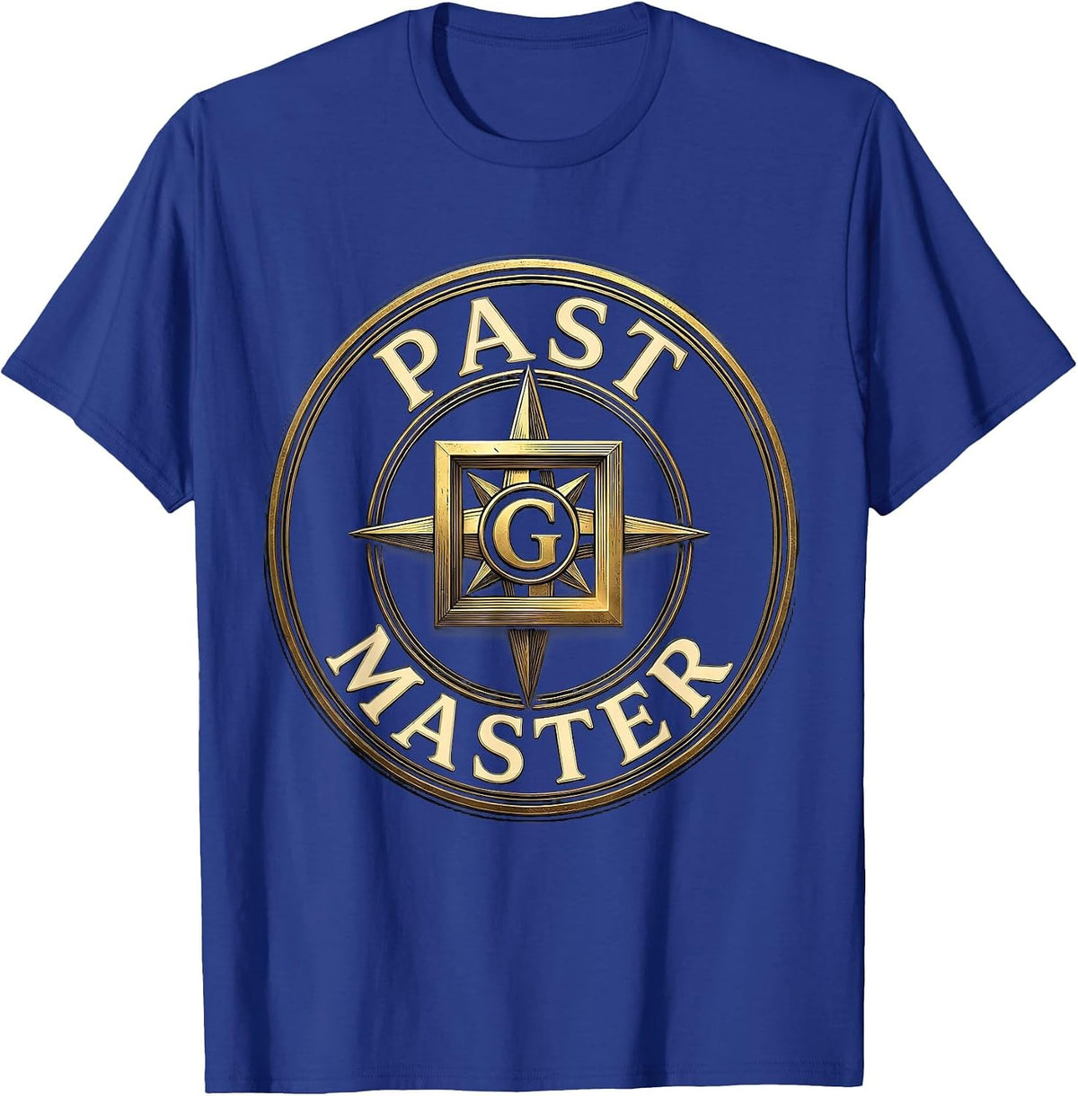 Men's Past Master Masonic Square and Compass Freemason Grand Lodge T-Shirt - Royal Blue