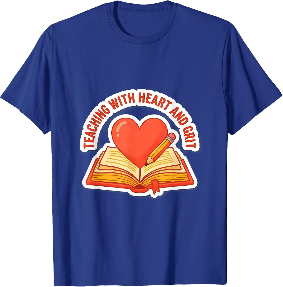 Men's Teaching With Heart and Grit Special Education Tee T-Shirt - Royal Blue