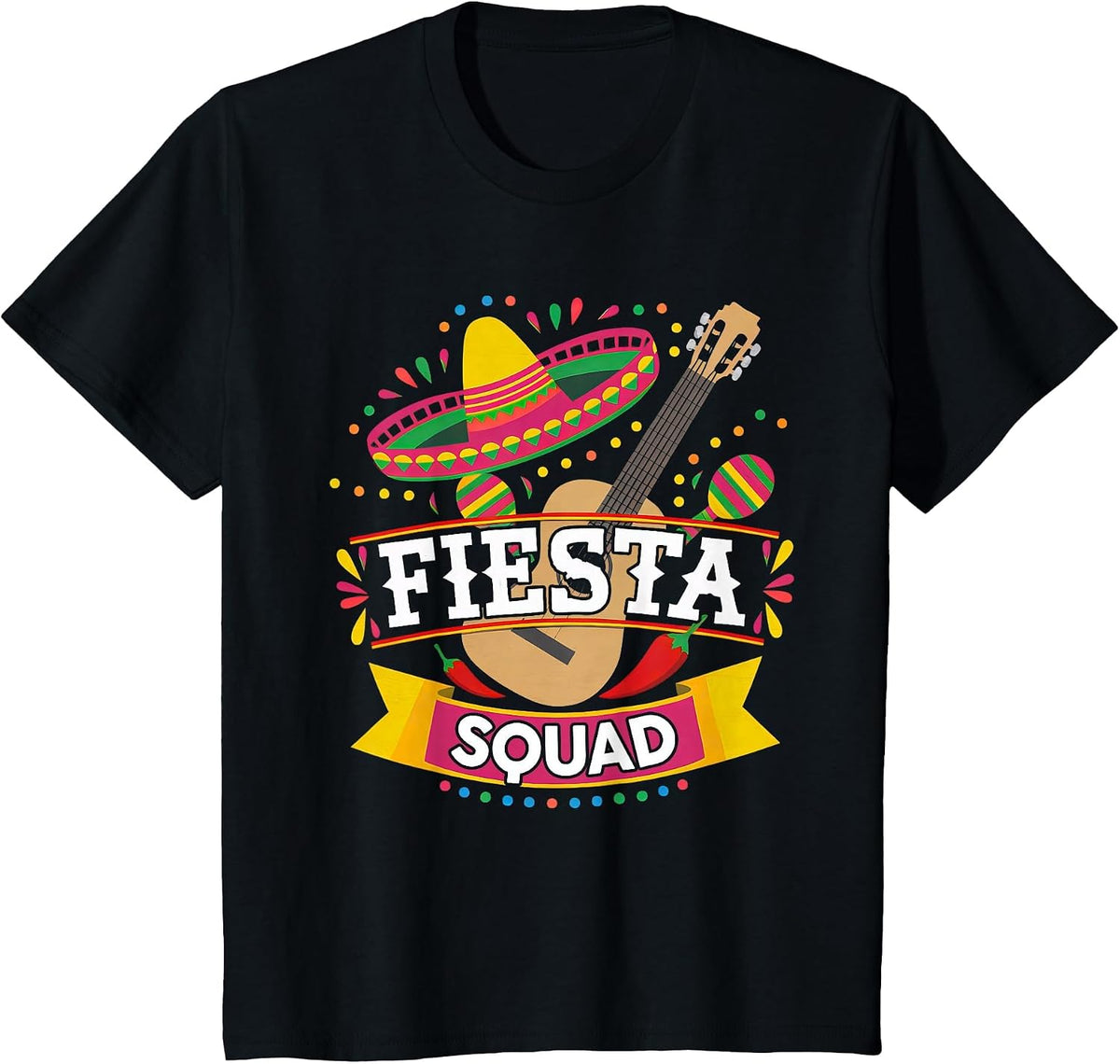 Fiesta Squad Cinco De Mayo Funny Mexican Party Cinco De Mayo T-Shirt - Black