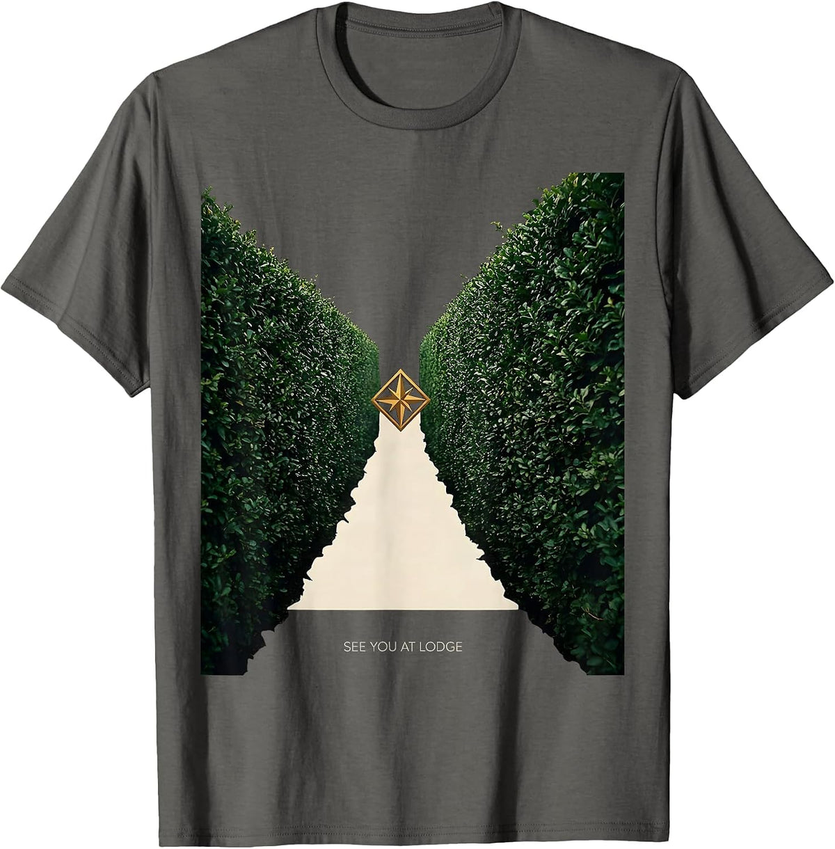 Men's See You At Lodge Freemason Brotherhood Square And Compass T-Shirt - Asphalt Grey