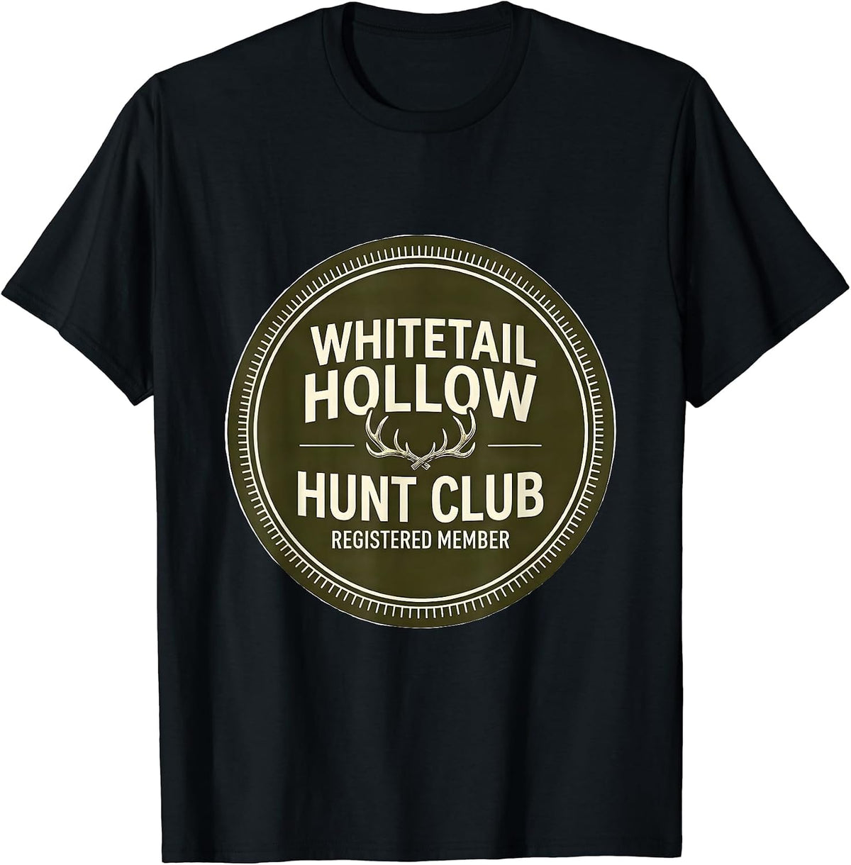 Men's Whitetail Hollow Hunt Club Registered Member Hunter Dad T-Shirt - Black