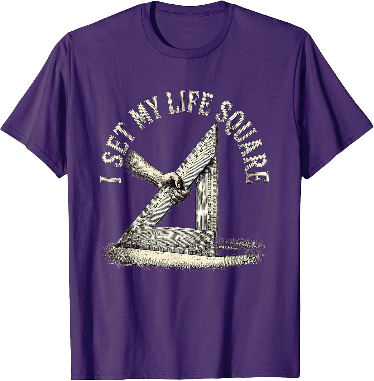 I Set My Life Square Freemason Masonic Brotherhood Pride T-Shirt - Purple