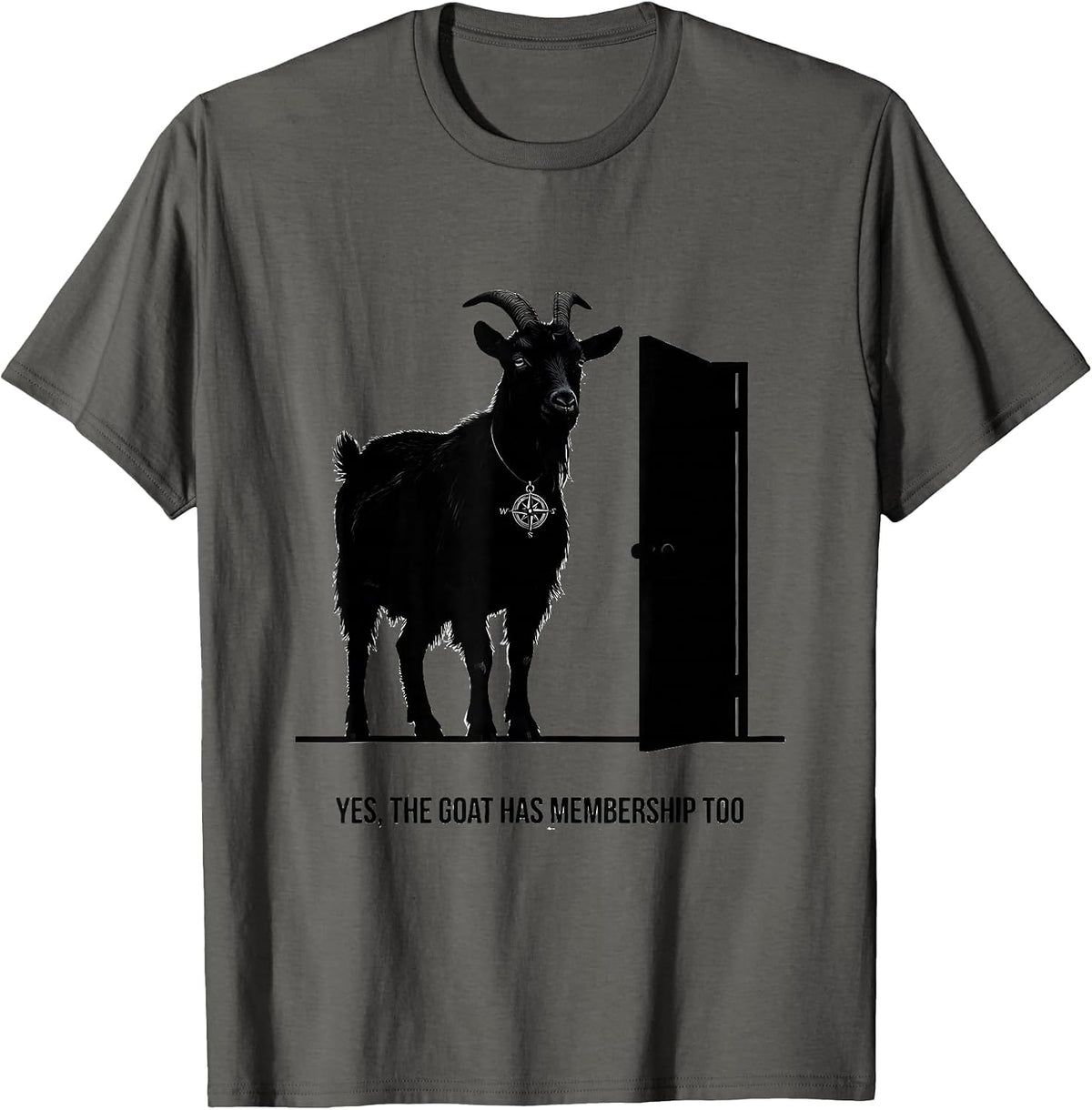 Men's Yes The Goat Has Membership Too Freemason Fraternal Pride T-Shirt - Asphalt Grey