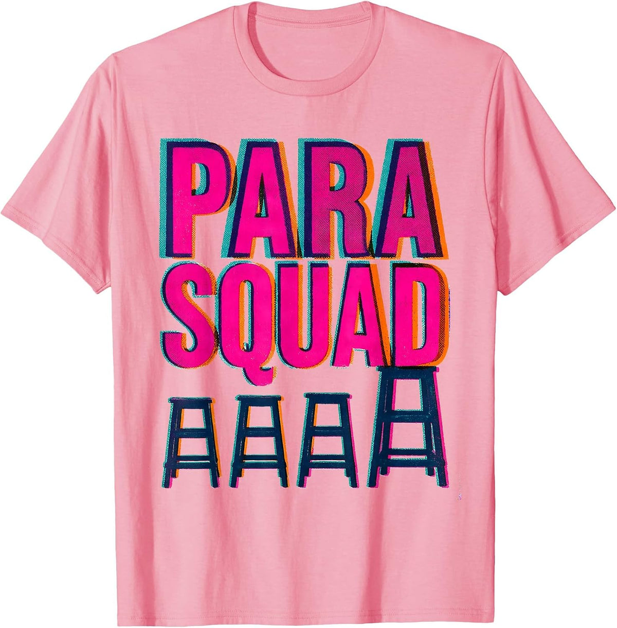 Men's Para Squad Paraprofessional Teacher Appreciation Back T-Shirt - Pink