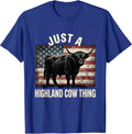 Just a Highland Cow Thing Lover Design T-Shirt - Royal Blue