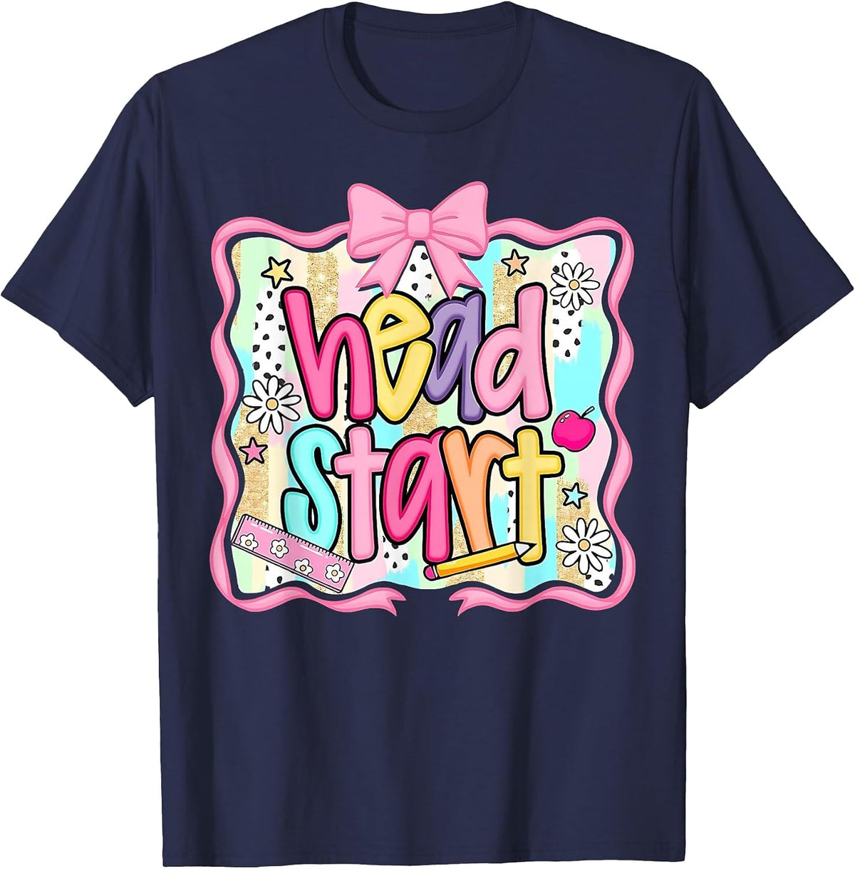 Head Start Team Homeschool Teacher Headstart Back to School T-Shirt - Navy Blue