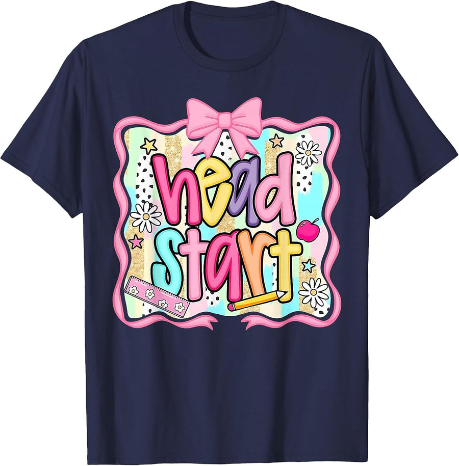 Head Start Team Homeschool Teacher Headstart Back to School T-Shirt - Navy Blue