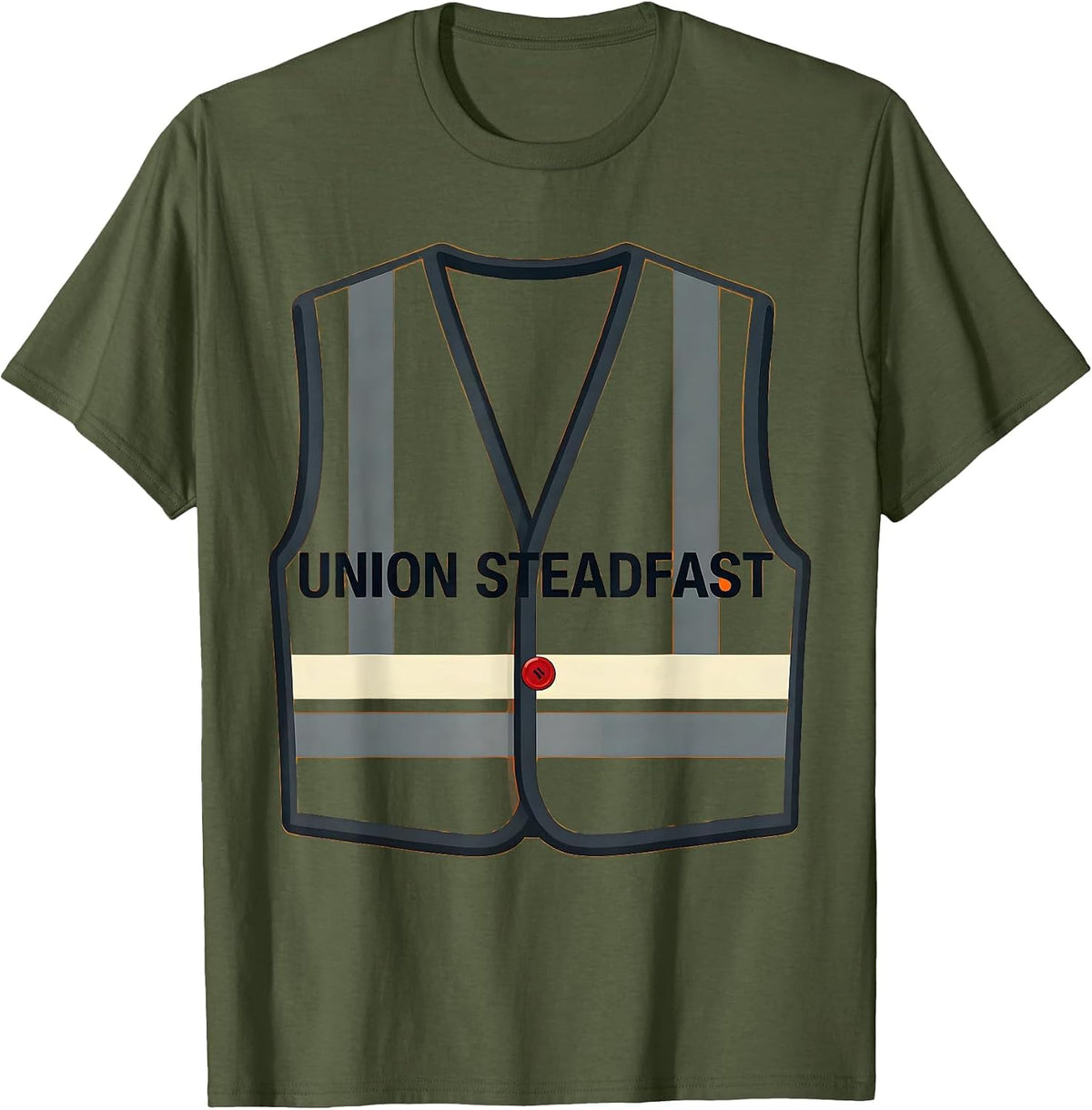 Men's Union Steadfast Bold Union Worker Solidarity Labor Day T-Shirt - Olive Green