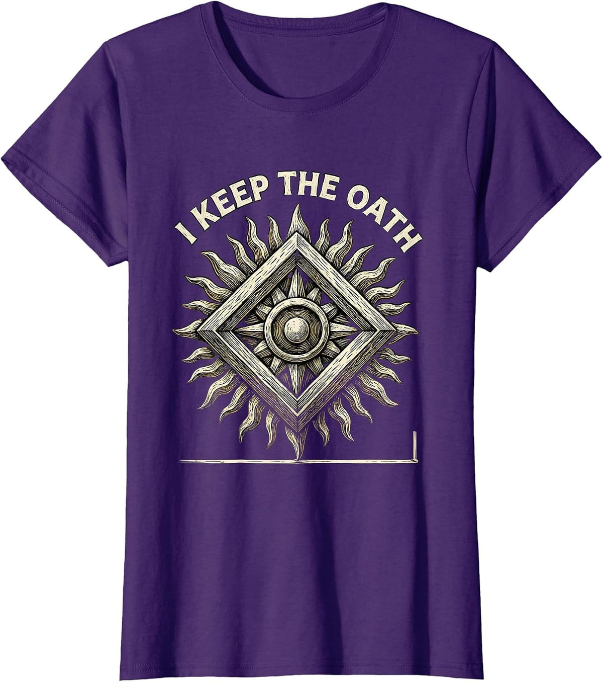 Women's I Keep The Oath Freemason Square and Compass Masonic T-Shirt - Purple