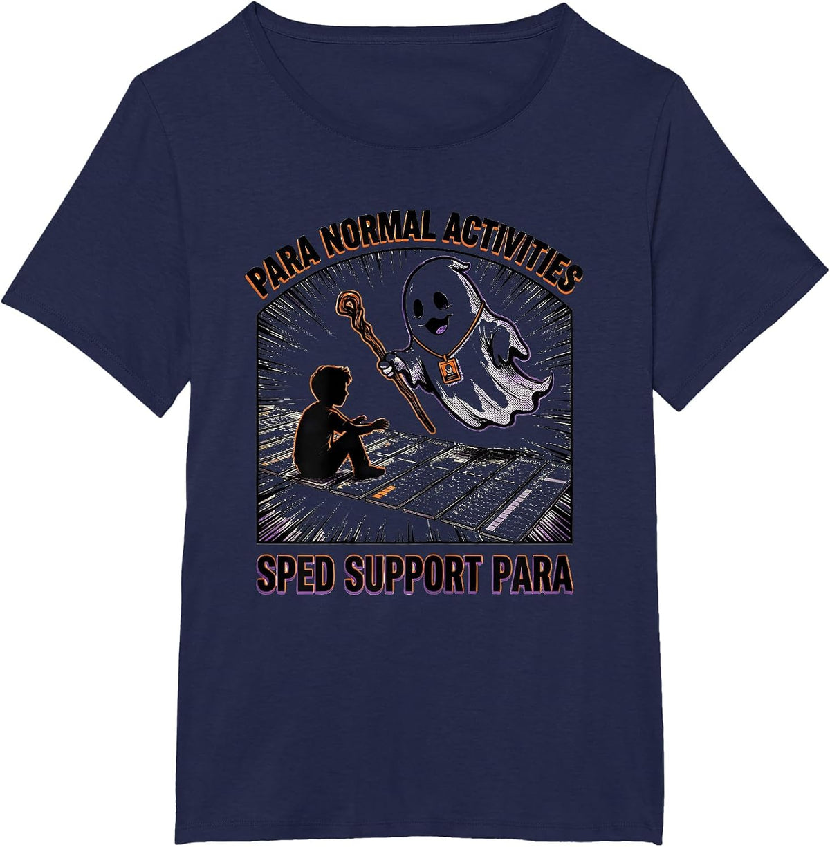 Women's Para Normal Activities SPED Support Para T-Shirt - Navy Blue