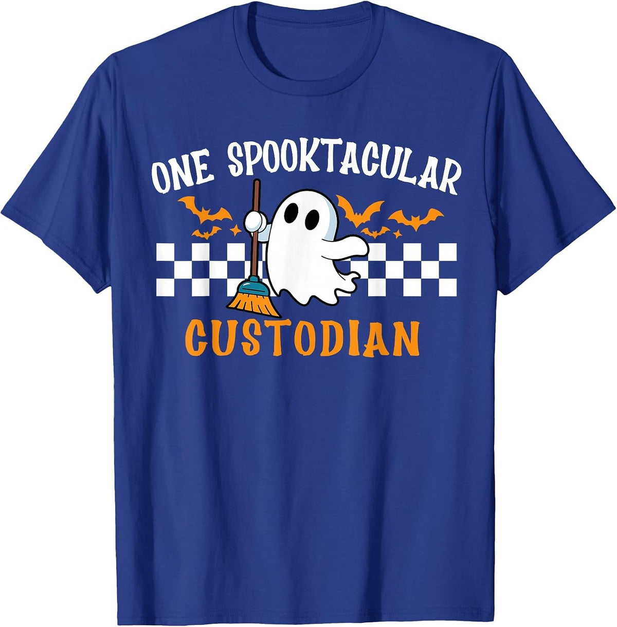 Spooktacular Custodian School Janitor Custodian Halloween T-Shirt - Royal Blue