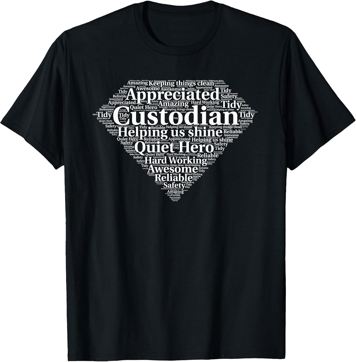Custodian Appreciation Day Super Hero T Shirt T-Shirt - Black