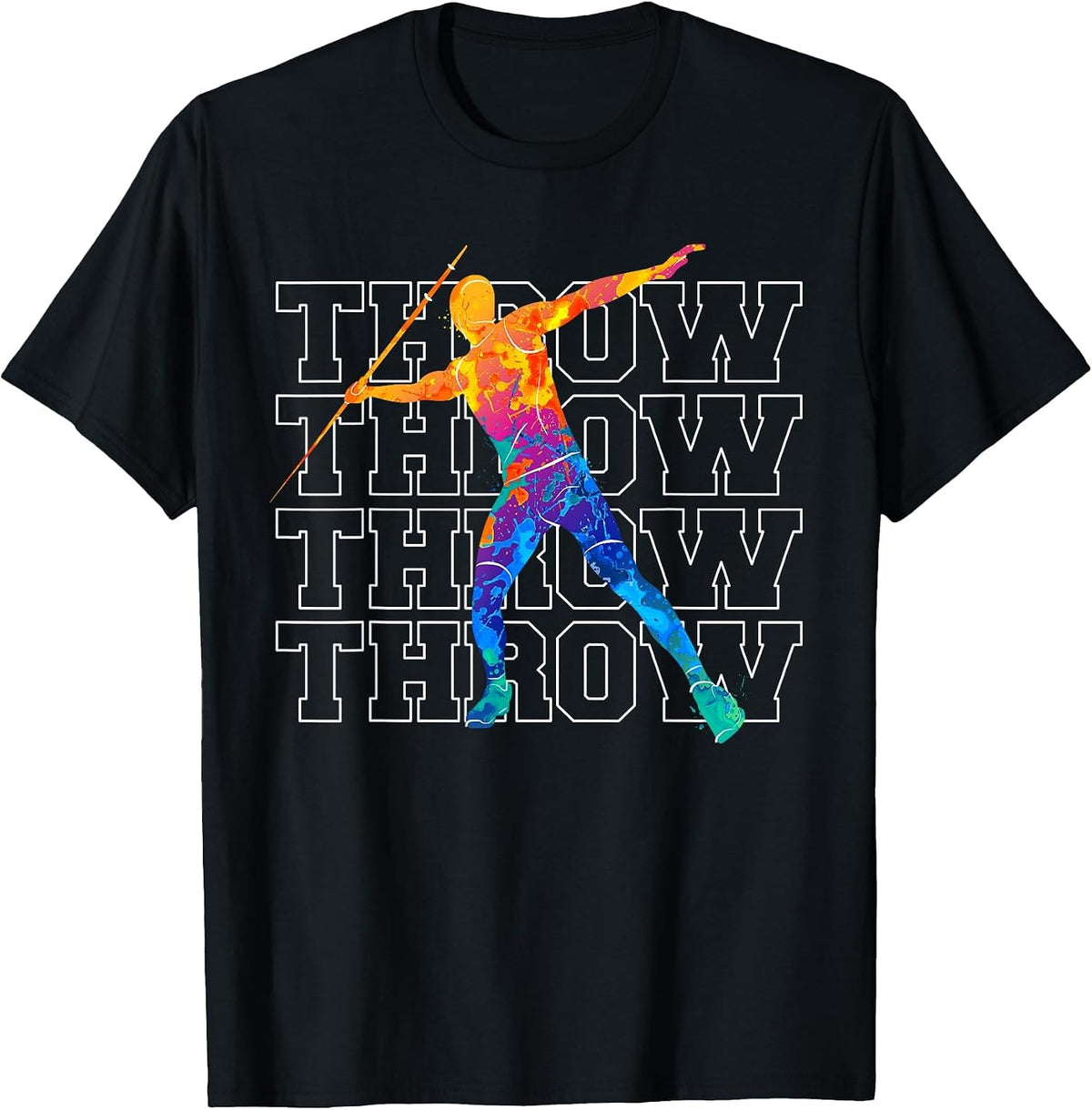 Javelin Throw Athlete Track and Field Sport Javelin Throw T-Shirt - Black