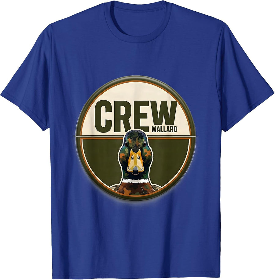 Crew Mallard Camo Duck Hunting Youth Humor Family T-Shirt - Royal Blue