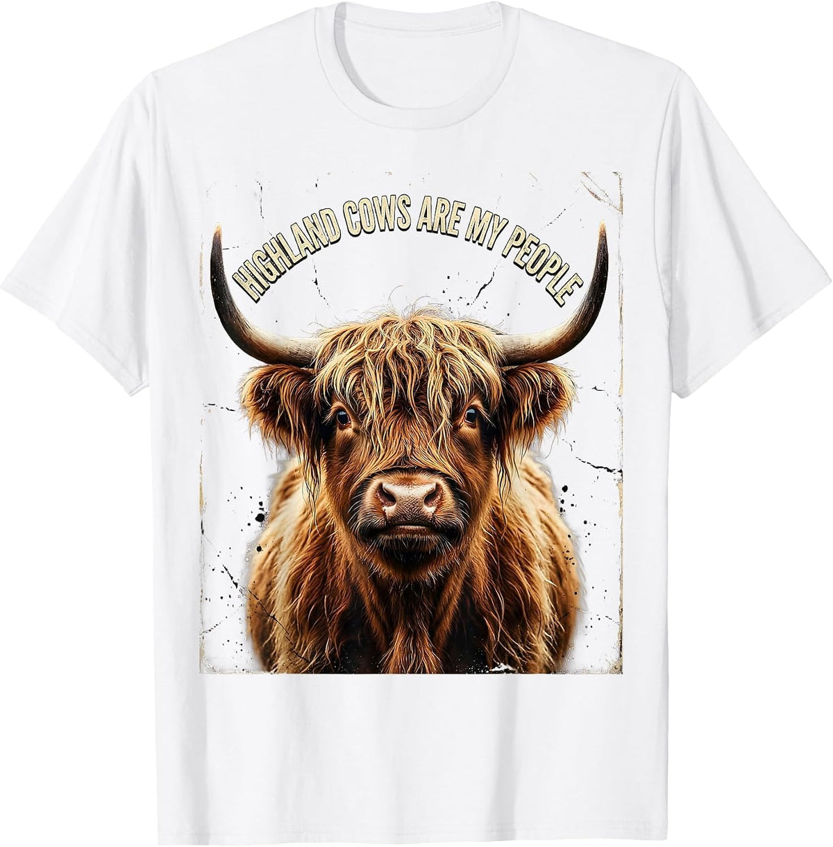 Men's Highland Cows Are My People Funny Cow Design T-Shirt - White
