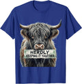 Herdly Keeping It Together Watercolor Highland Cow Farm T-Shirt - Royal Blue