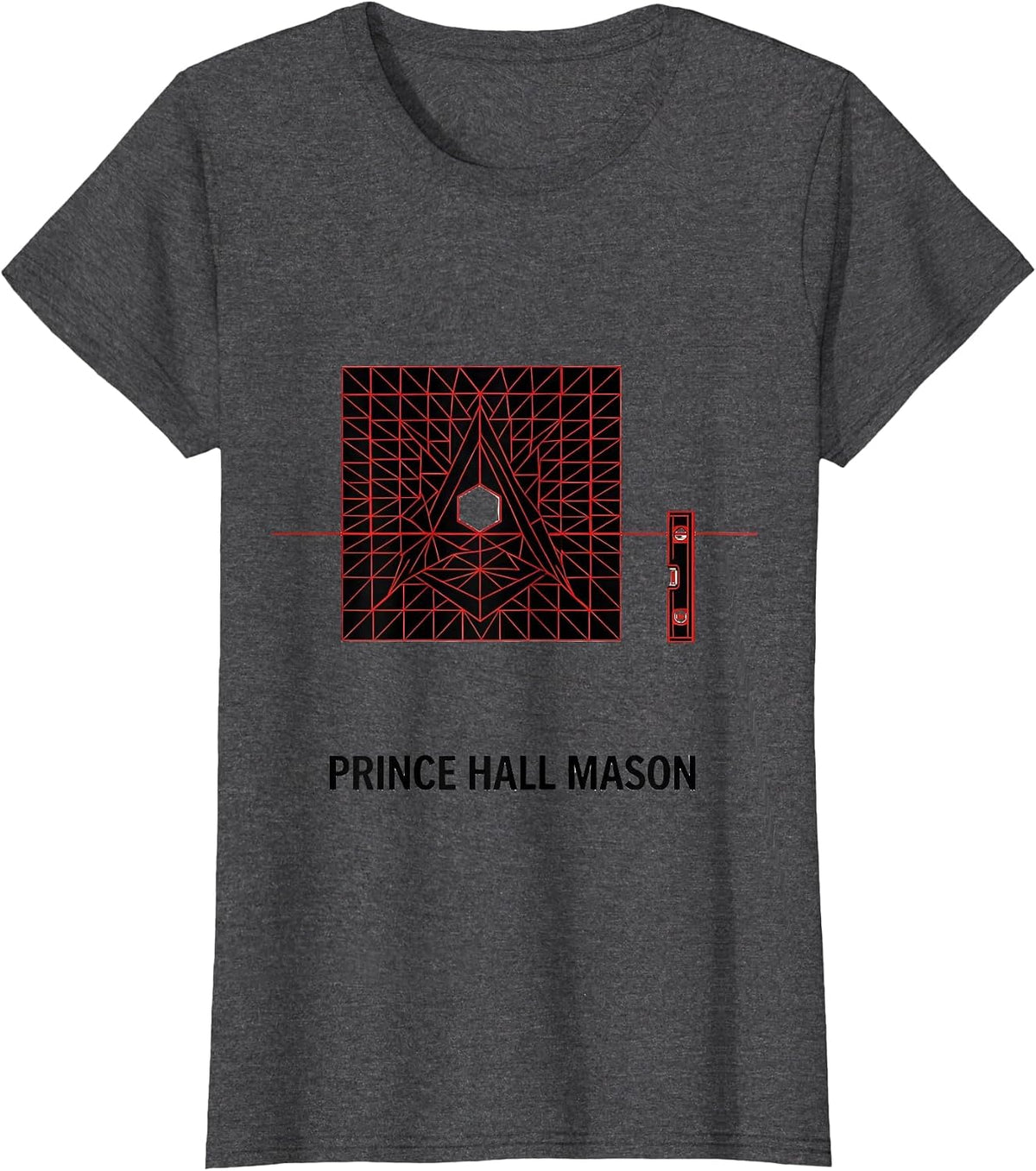Women's Prince Hall Mason Geometric Masonic Fraternal Pride T-Shirt - Dark Heather Grey