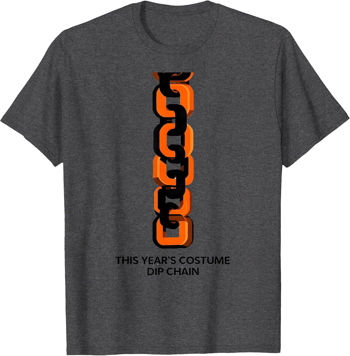 Men's This Year's Costume Dip Chain Funny Gym Workout Halloween T-Shirt - Dark Heather Grey