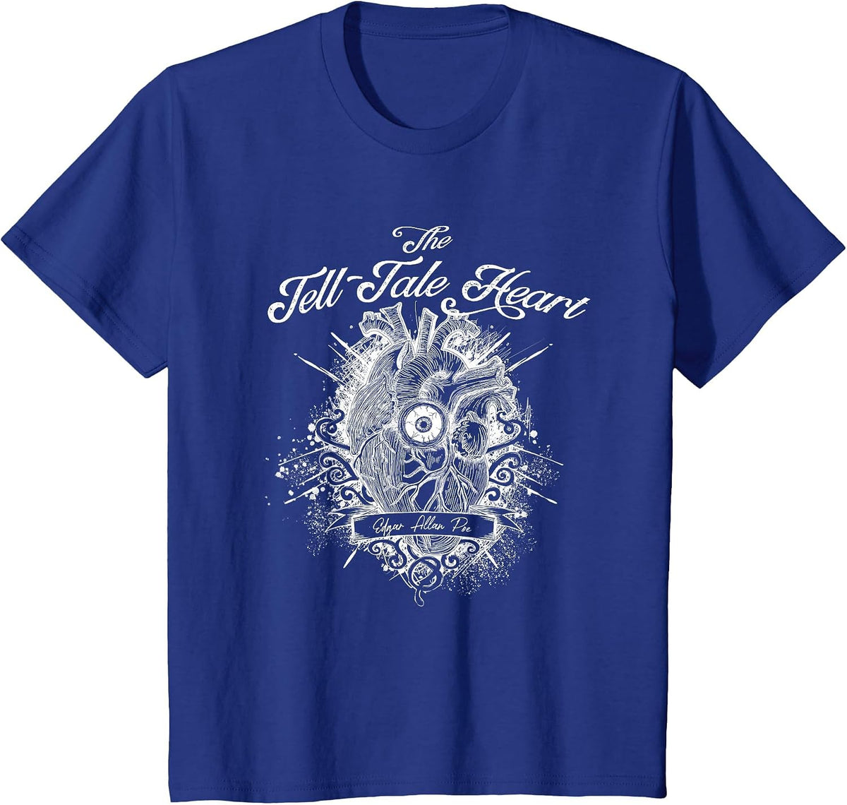 The Tell Tale Heart, Edgar Allan Poe, Gothic Literature tee T-Shirt - Royal Blue