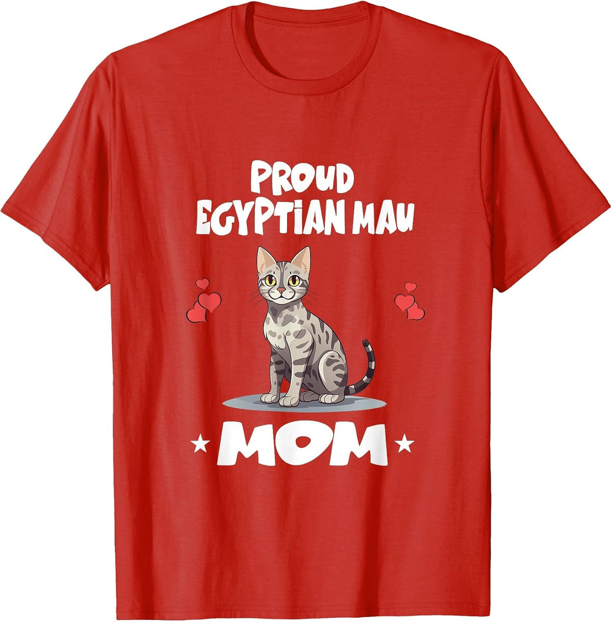 Proud Egyptian Mau Cat Mom T-Shirt - Red
