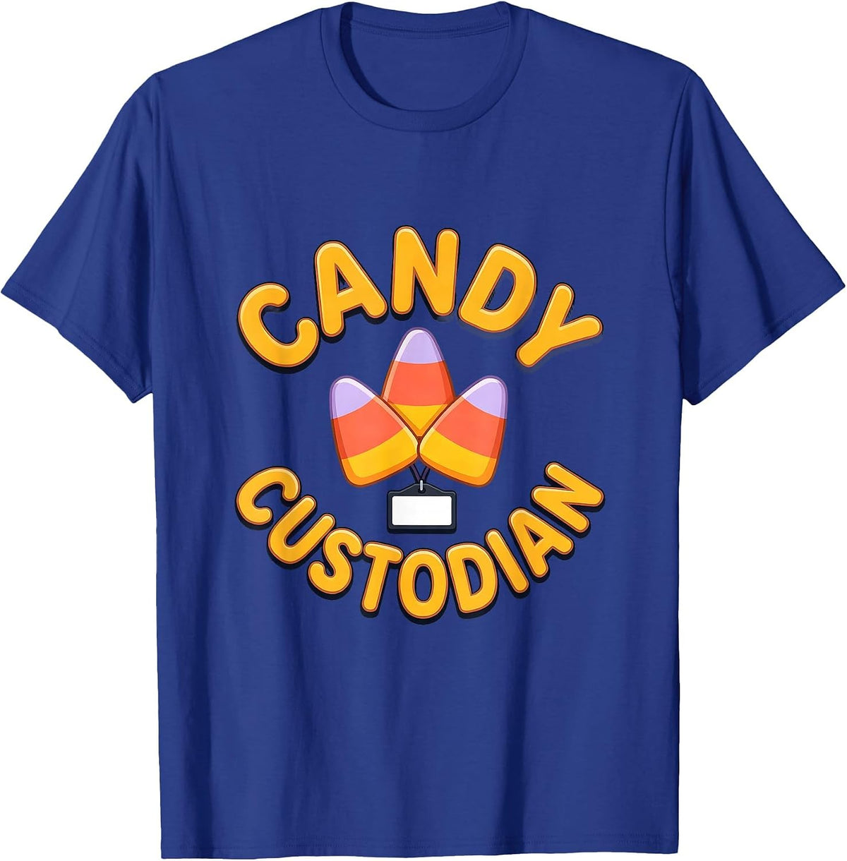Men's Candy Custodian Funny Halloween Costume Group Humor T-Shirt - Royal Blue