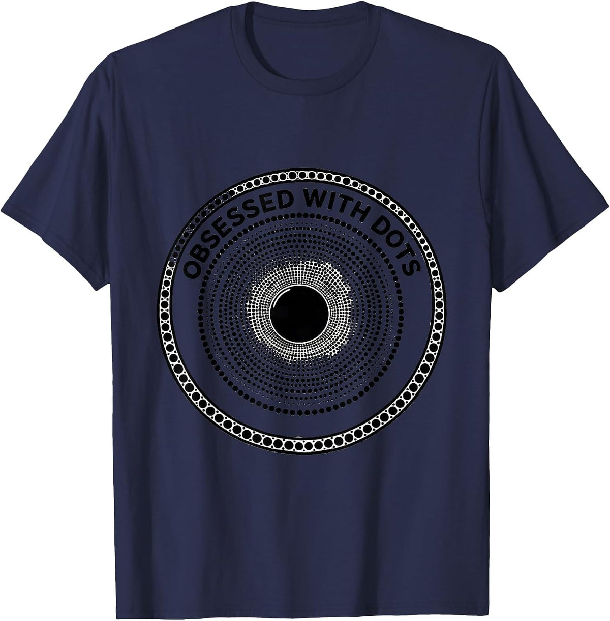 Men's Obsessed With Dots Quirky Pattern Design T-Shirt - Navy Blue