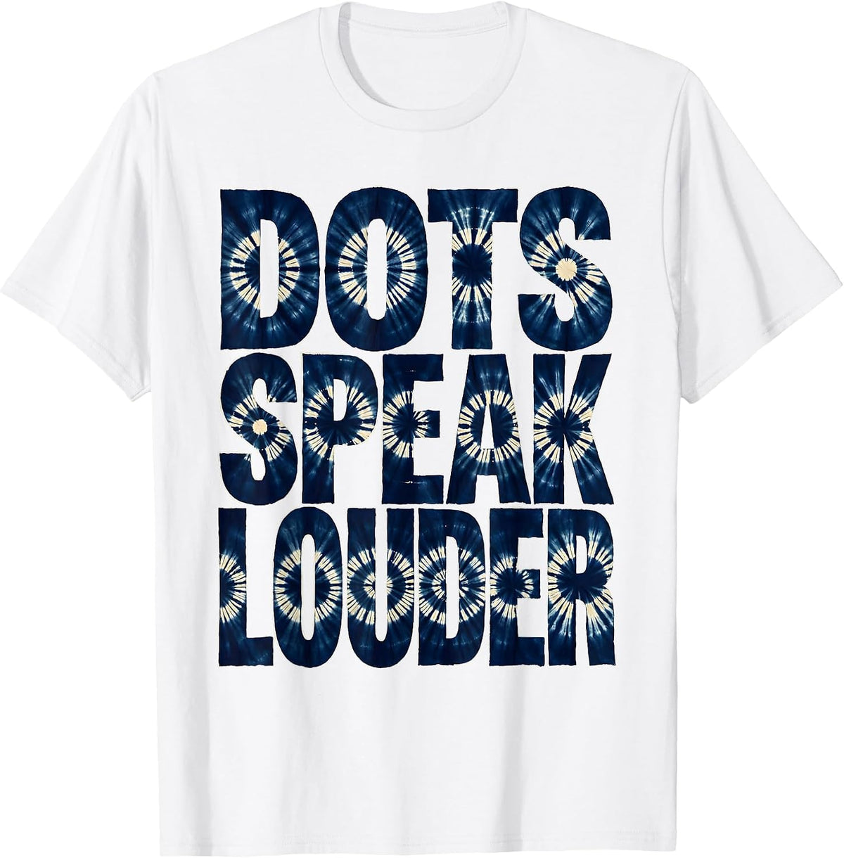 Men's Dots Speak Louder Bold Graphic Design T-Shirt - White