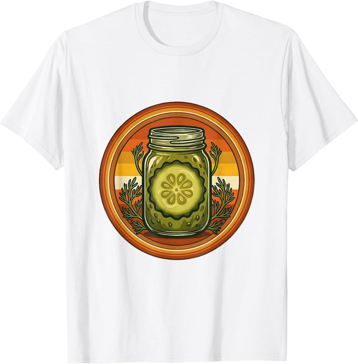 Men's Pickle Slice in Mason Jar Graphic T-Shirt - White