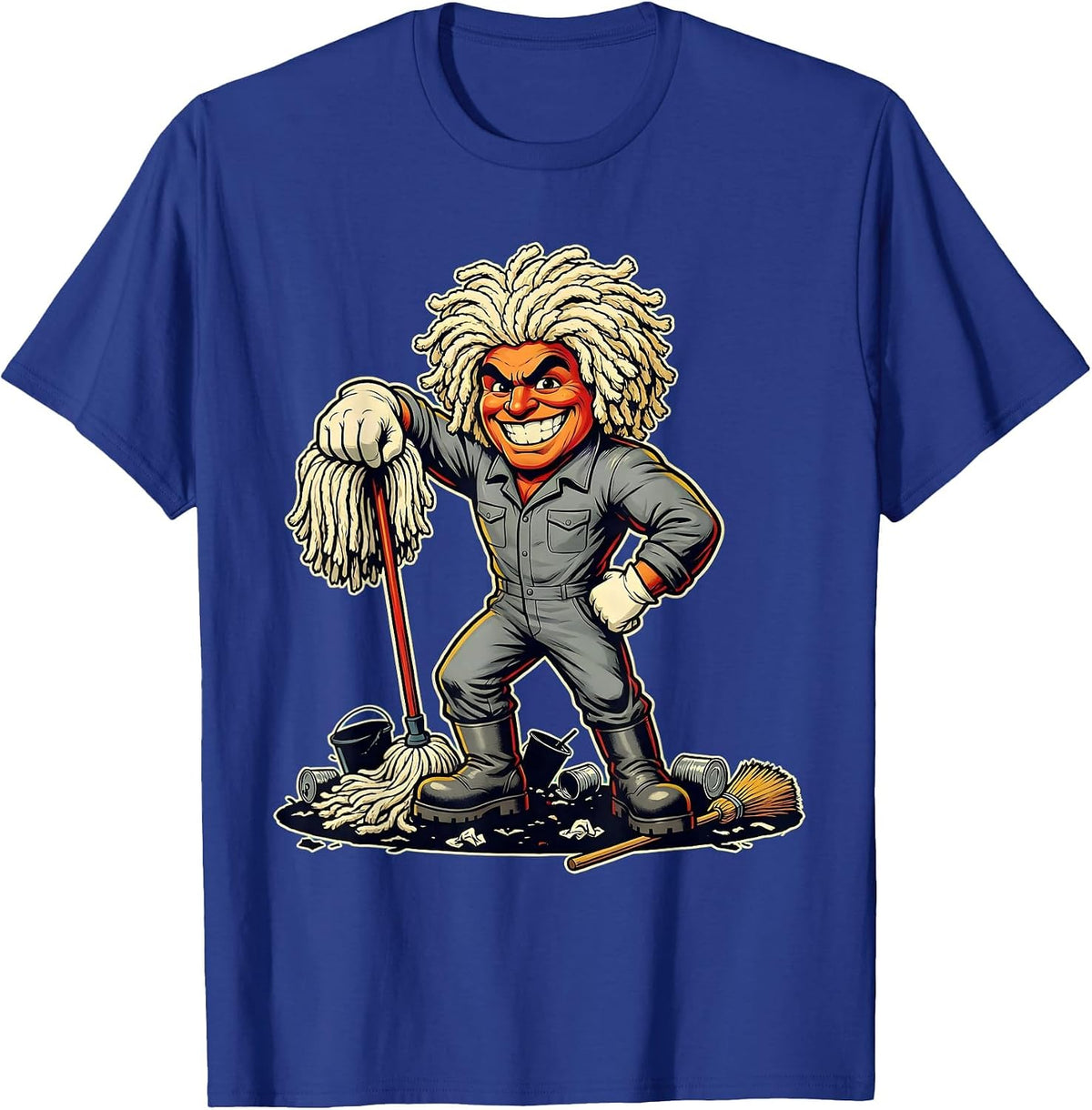 Men's Chaos Coordinator Janitor Battlefield Graphic T-Shirt - Royal Blue
