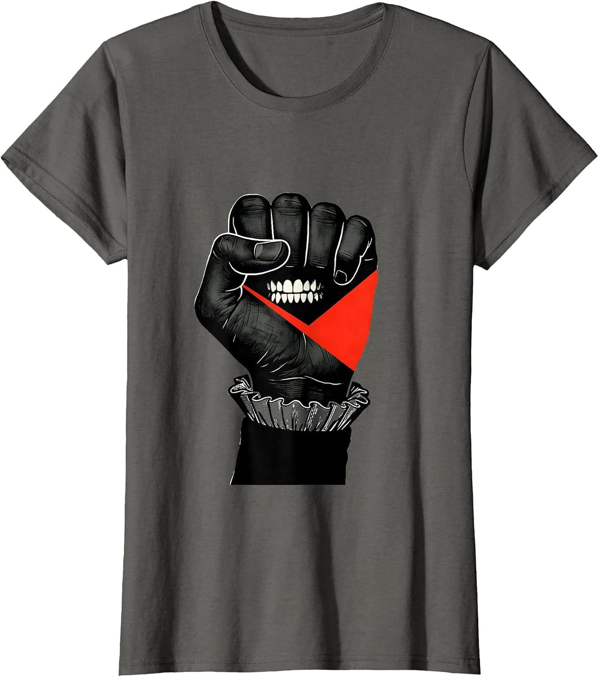 Women's Shakespeare Thumb Print Literary Humor Classic Literature T-Shirt - Asphalt Grey