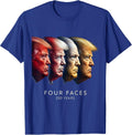 Four Faces, 250 Years Presidential Design T-Shirt - Royal Blue