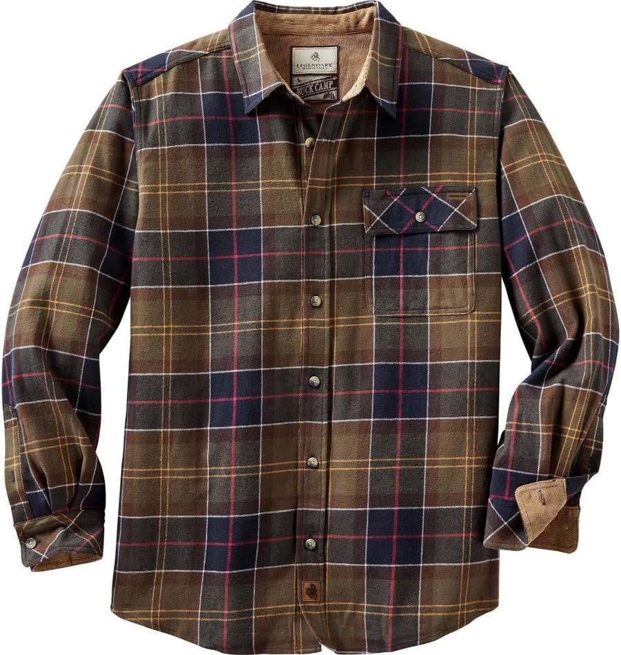 Legendary Whitetails Men's Buck Camp Flannel Long Sleeve Button Down Shirt - Huntsman Plaid