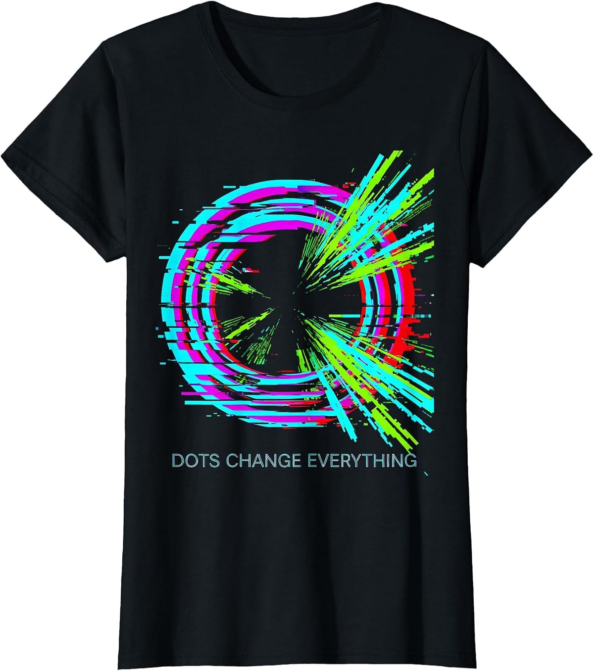 Dots Change Everything Graphic Design T-Shirt - Black