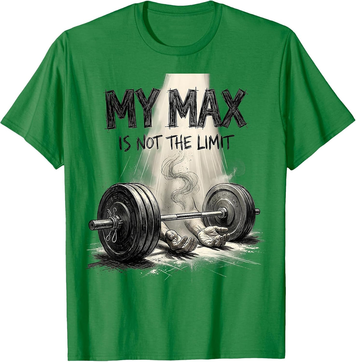 Men's My Max Is Not The Limit Faith Fitness Funny Gym Workout T-Shirt - Kelly Green