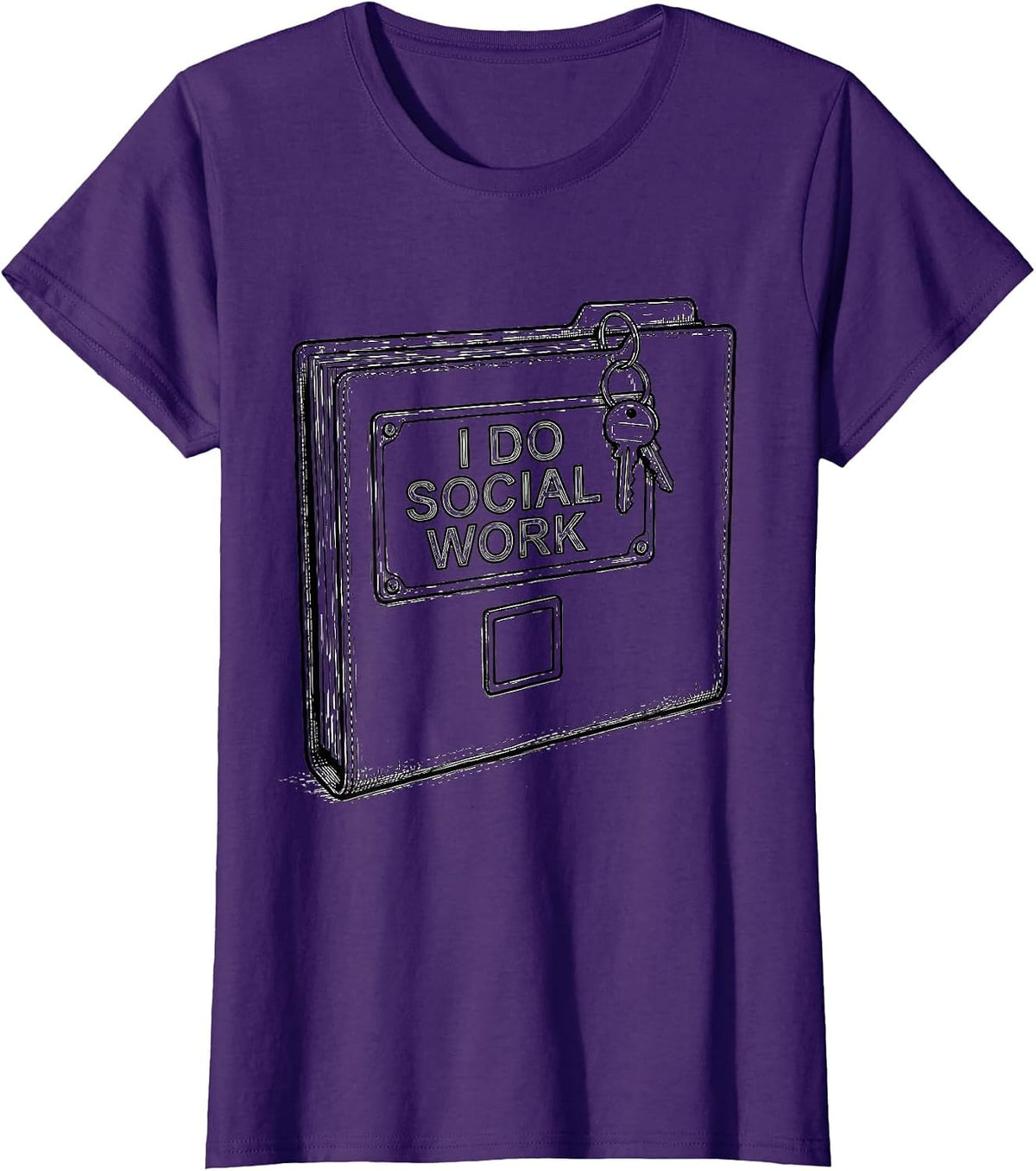 Women's I Do Social Work Funny Social Worker LCSW Job Pride Humor T-Shirt - Purple