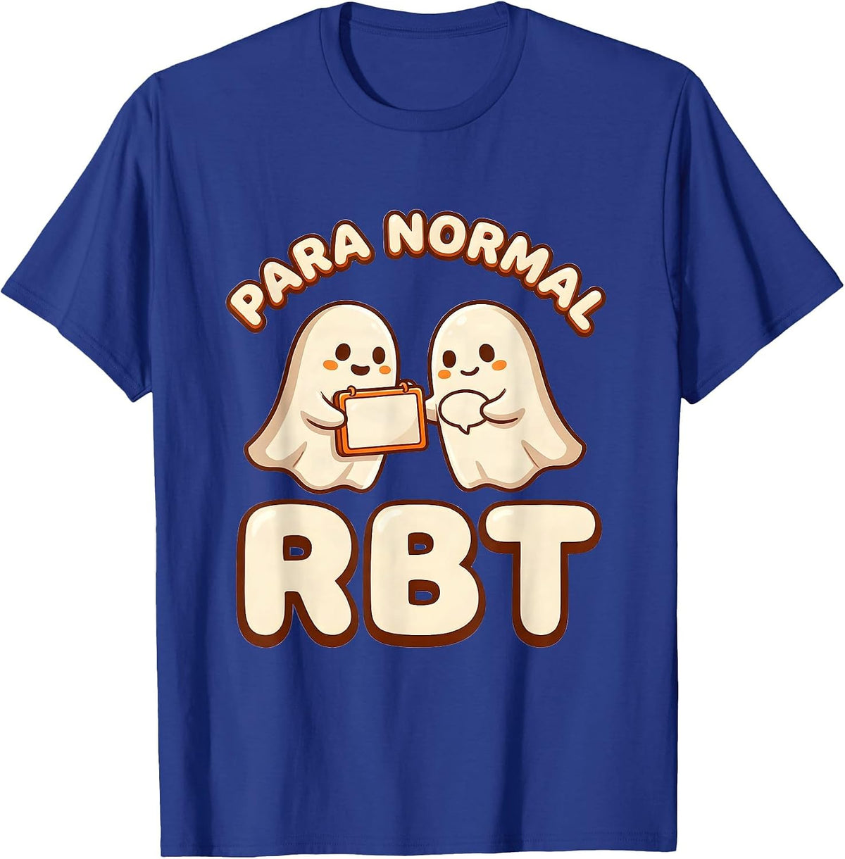 Men's Para Normal RBT Cute Kawaii Ghost Paraprofessional Halloween T-Shirt - Royal Blue