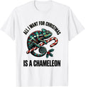 Men's All I Want For Christmas Is A Chameleon Funny T-Shirt - White