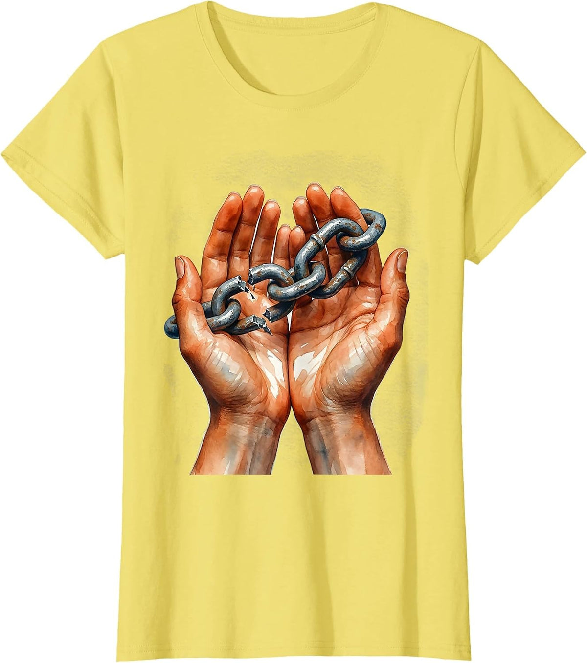 Social Worker Broken Chain Repair Graphic Design T-Shirt - Lemon Yellow