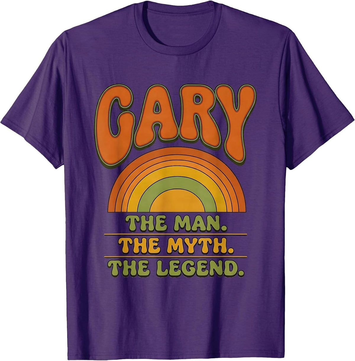 GARY THE MAN THE MYTH THE LEGEND Vintage Retro Personalized T-Shirt - Purple