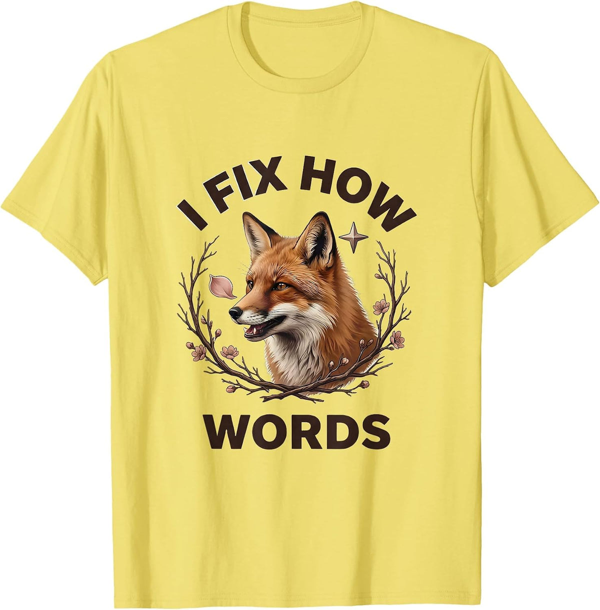 Men's I Fix How Words Speech Therapy Design T-Shirt - Lemon Yellow